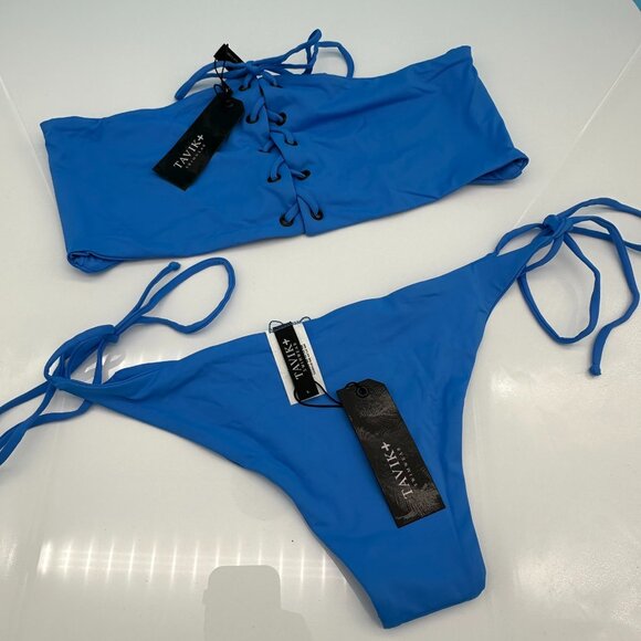 Tavik Women's Mirage Top‎ / Jax Tie Side Swim Combo Set, Size Large, Marina Blue - Picture 1 of 13